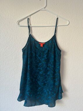 Joe Fresh Teal Floral Camisole Tank